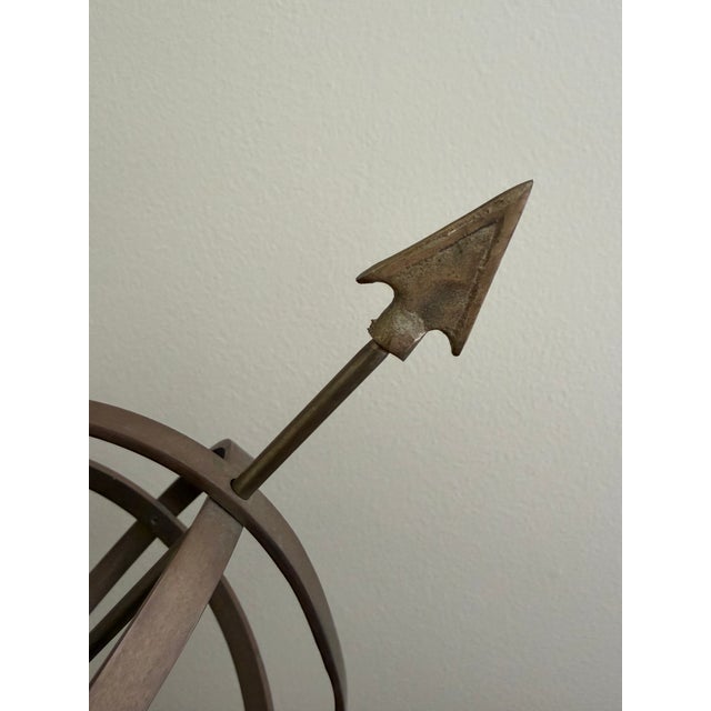 Vintage English Country Iron Garden Armillary Sundial For Sale - Image 4 of 11