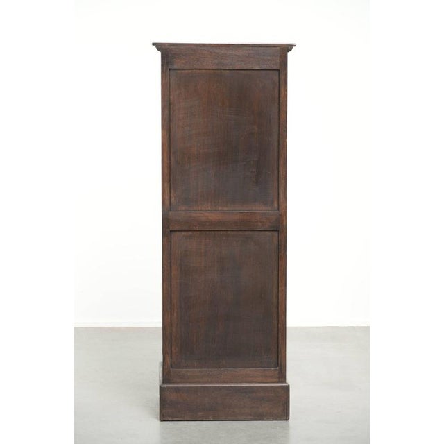 Antique Early 20th Century English Archive Cabinet with Roll-Up Door in Oak For Sale - Image 5 of 15