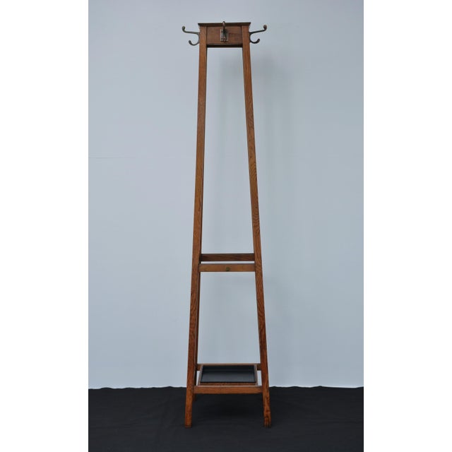 English Arts and Crafts Oak Coat Stand from Astrola, 1930s For Sale - Image 14 of 18
