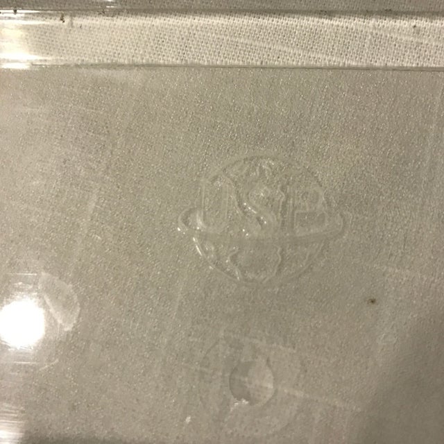 Small Vintage Blue and White Sewing Basket For Sale - Image 11 of 13