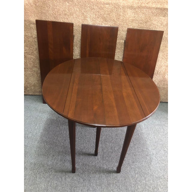 Vintage Ethan Allen Drop Leaf Traditional Cherry Dining Table W/Three