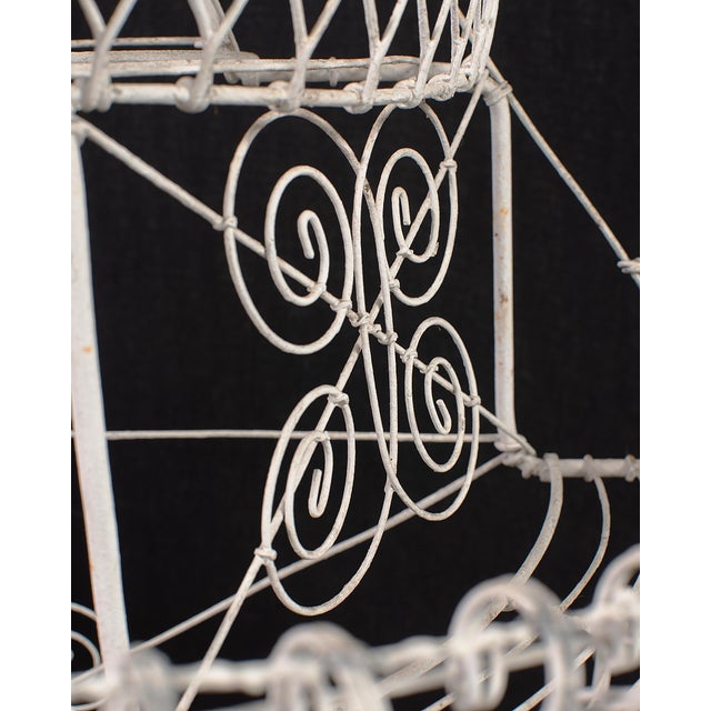 White English Victorian Three-Tier Demilune Wire Garden Plant Stand For Sale - Image 8 of 18