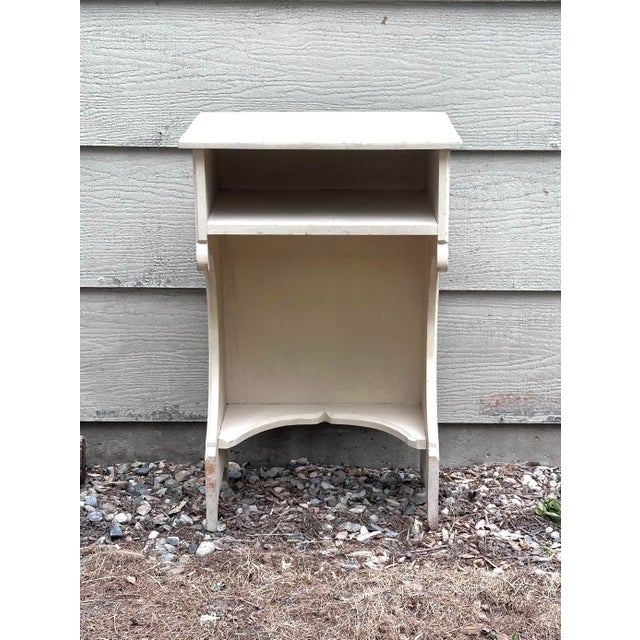 Small Vintage Cream Cubby Side Table For Sale - Image 4 of 9