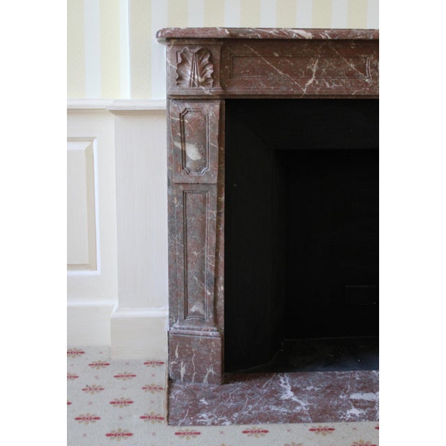 Waldorf Astoria Rouge Royal Marble Mantel For Sale - Image 4 of 12