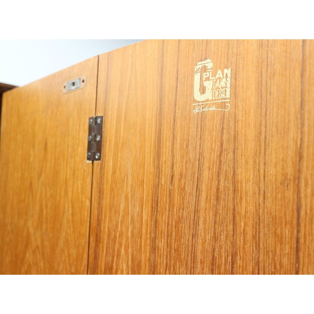 Wood 1960s Mid Century Modern Vintage Teak Armoire Wardrobe by G Plan Kofod Larsen Danish Style For Sale - Image 7 of 11