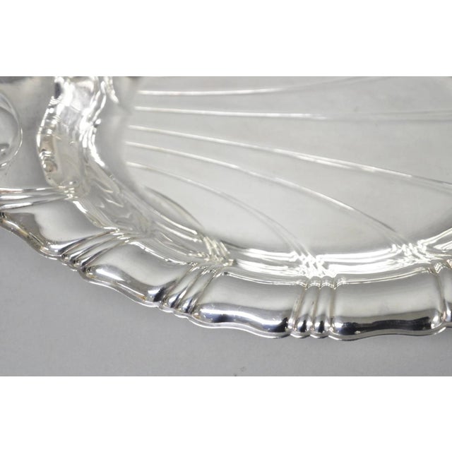 Mid 20th Century Vintage Rogers Bros "Neptune" 9312 Silver Plated Clam Shell Candy Dish Bowl For Sale - Image 5 of 13