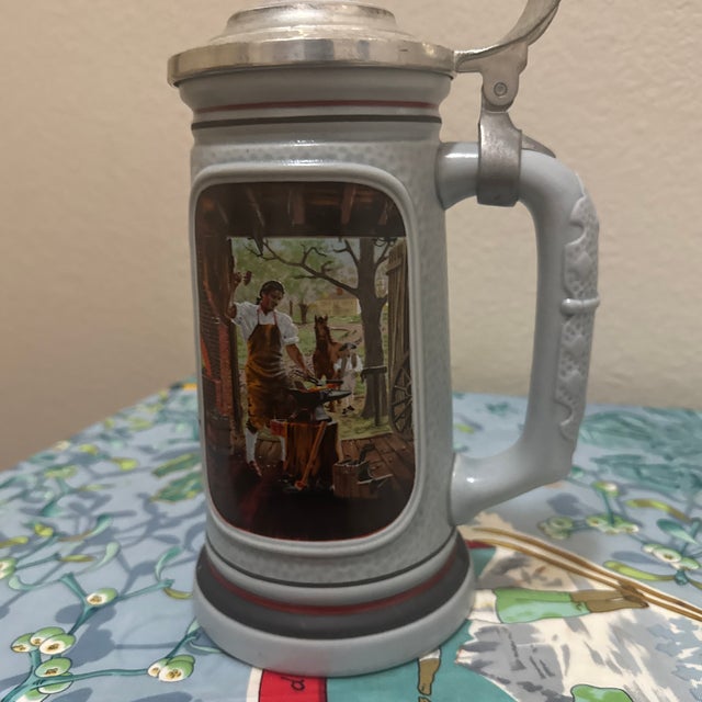 American Vintage 1985 Avon "The Blacksmith" Beer Stein – The Building of America Collection For Sale - Image 3 of 9