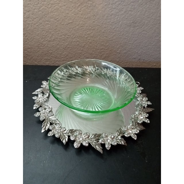 1960s Gorgeous Glow Uranium Glass Trinket Bowl For Sale - Image 5 of 6