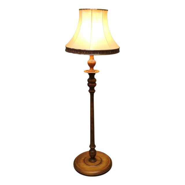 Edwardian Turned Floor Standing Reading Lamp, 1900 For Sale