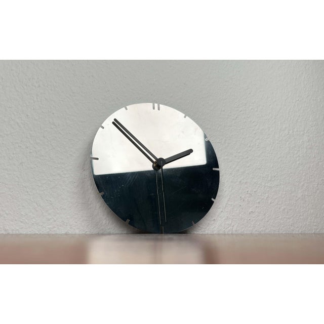Postmodern German Chrome Wall Clock from Junghans, 1980s For Sale - Image 11 of 18
