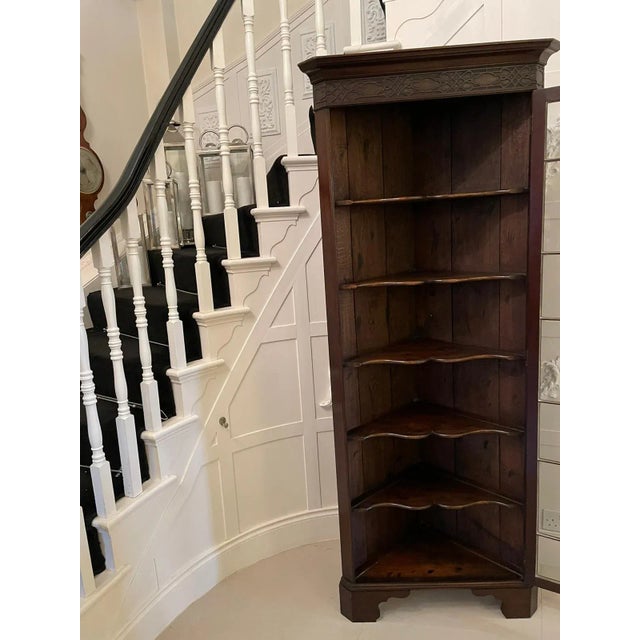 Antique Edwardian Mahogany Corner Display Cabinet For Sale - Image 10 of 11