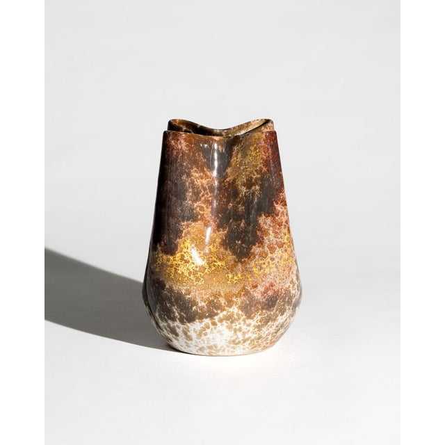 Sculptural Crystalline Metallic Glazed Studio Ceramic Vase by Richard Uhlemeyer, Germany, 1970s For Sale - Image 4 of 8