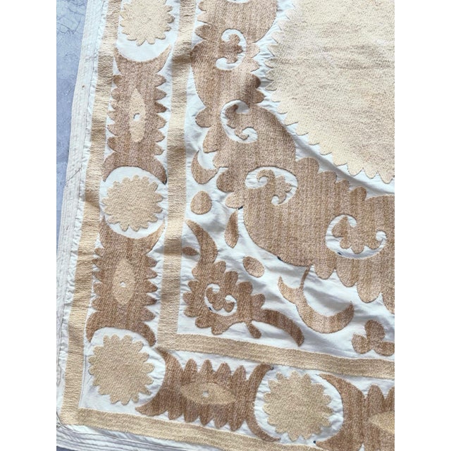 Suzani Tribal Textile - Hand-Embroidered Embroidery For Sale - Image 4 of 8