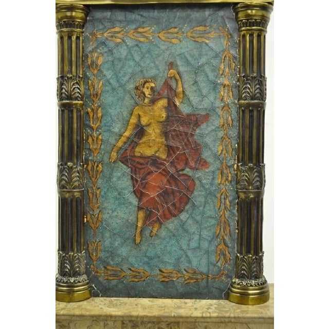 Neoclassical Vintage Neoclassical Style Figural Painted Nude Woman Bronze Marble Table Lamp For Sale - Image 3 of 11