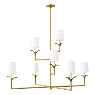 Brilliant Gold Lily Stems Chandelier For Sale