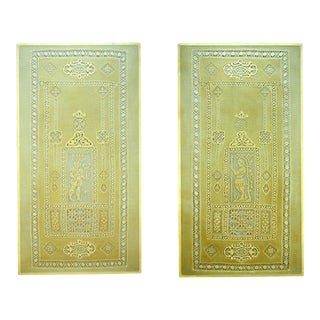 19th Century Victorian Large Cotton Needle Lace Window Panels Mythology Figures - a Pair For Sale