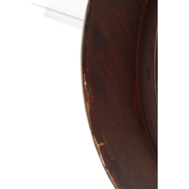 Wood Round Ships Table in Dark Stained Wood with Brass Details by Gustavo Pulitzer-Finali, Italy, 1940s For Sale - Image 7 of 18