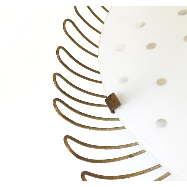 1950s Sunflower Flush Mount Sconce in Glass and Brass by Karl Walther for Kaiser Leuchten, Germany, 1950s For Sale - Image 5 of 8