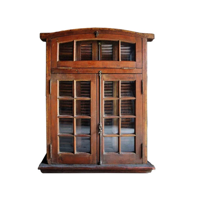 Antique Italian Window Unit With Transom and Shutters For Sale - Image 4 of 4