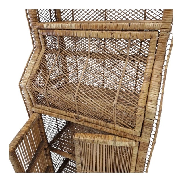1970s Italian Bamboo and Rattan Credenza or Bookcase, 1970s For Sale - Image 5 of 7