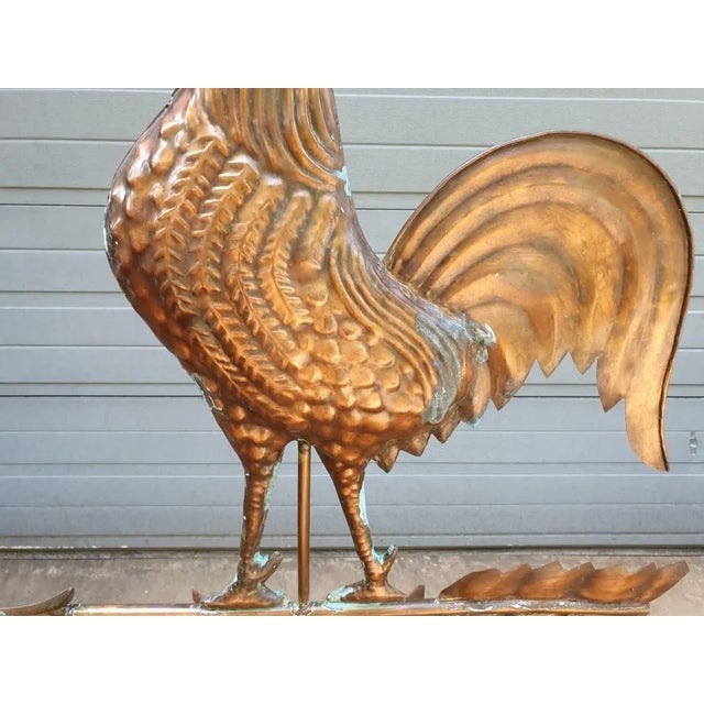 Copper Copper Weather Vane with Rooster Wind Ornament For Sale - Image 8 of 10
