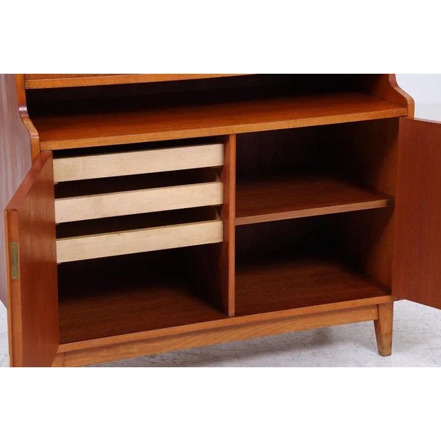 Brown Mid-Century Wooden Bookcase, 1960s For Sale - Image 8 of 11
