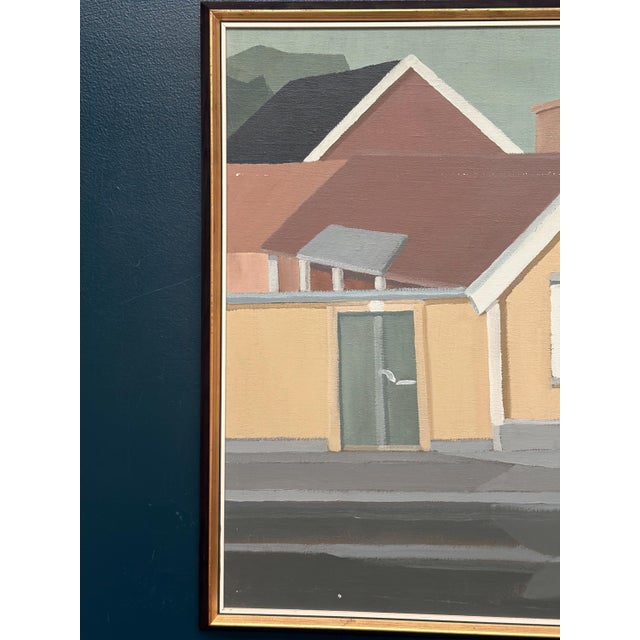 Original Vintage Swedish Oil on Canvas – “City Scene” by Gunnar Fohlin – Signed & Dated 1987 – Vintage & Framed – 70 × 59...