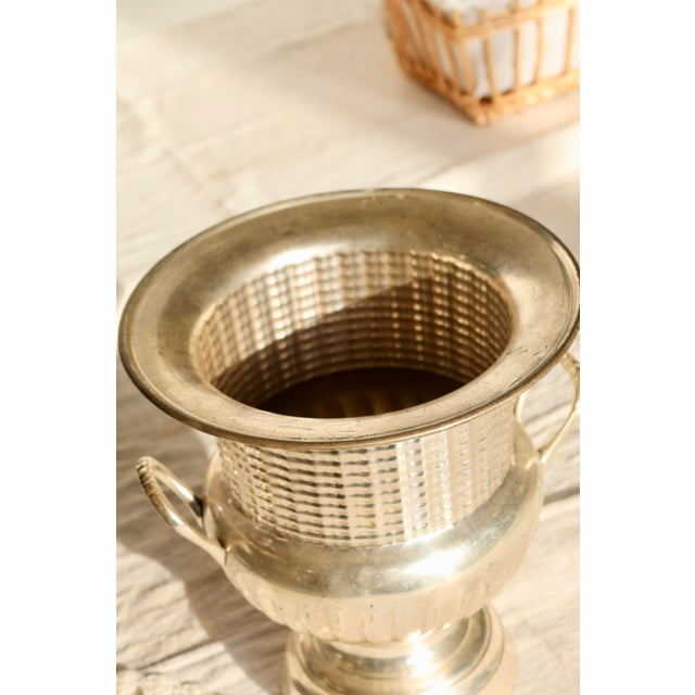 1960s Antique Silver-Plated Metal Champagne Bucket with Handles, 1960s For Sale - Image 5 of 6