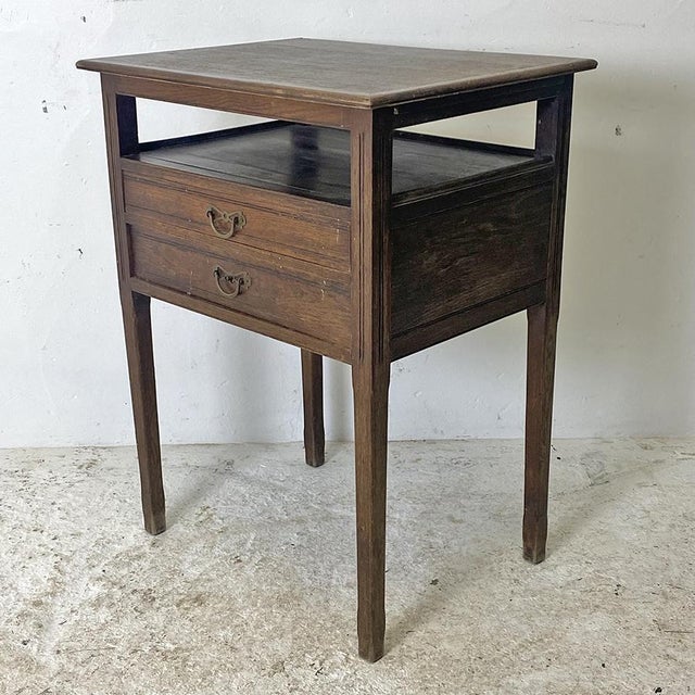 Wood Oak Side Table, 1930s For Sale - Image 7 of 8