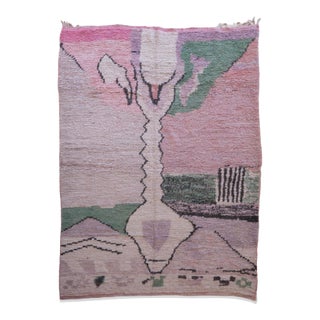 Pink Moroccan Wool Rug - 9.2 X 6.1 Ft For Sale