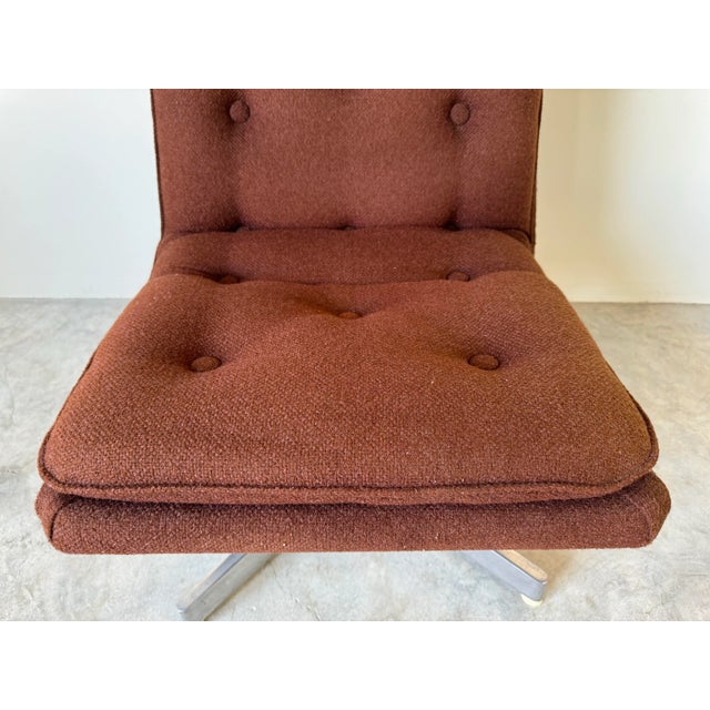 70's Mid-Century High Back Swivel and Rocking Lounge Chair For Sale - Image 4 of 12