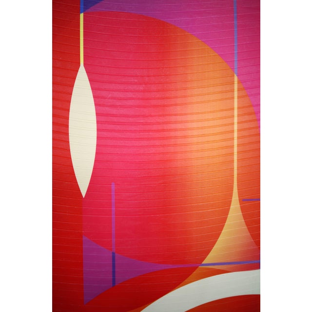 Contemporary Abstract Matte Gel Applied on Fine Art Digital Printed Canvas "Coq De Roche Evêque Coquelicot # Doux Comme Un Agneau" by Jerome Tham For Sale - Image 6 of 6