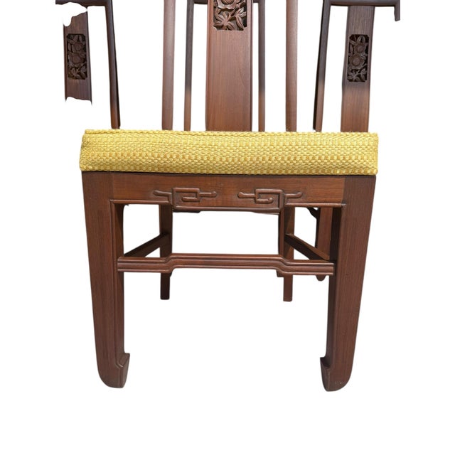 Mid-Century, Asian-Inspired Dinning Chairs With Carved Details For Sale In Nashville - Image 6 of 11