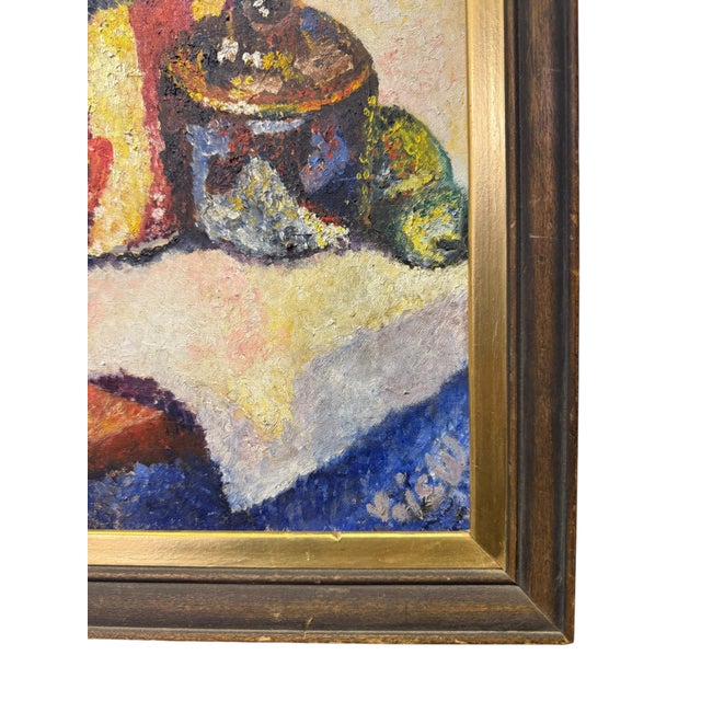 Impressionist A Continental Impressionist Oil on Board Still Life Painting For Sale - Image 3 of 7