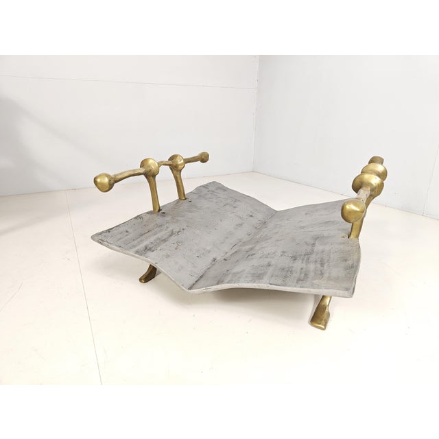 David Marshall Magazine Rack in Bronze and Aluminium by David Marshall, 1980s For Sale - Image 4 of 11
