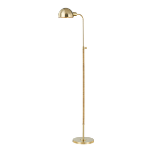 Mark D. Sikes 1 Light Devon Floor Lamp, Aged Brass, Natural Shade