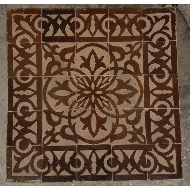 Moroccan Moroccan Brown/Natural Mosaic 20" Square Table For Sale - Image 3 of 6
