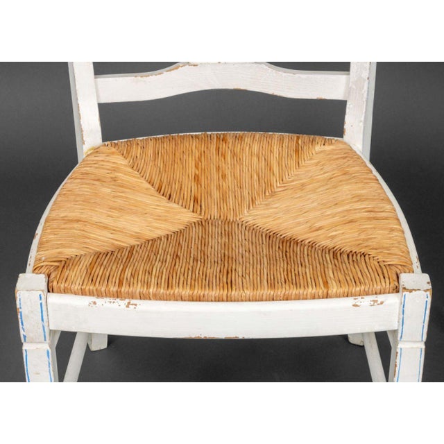 American Paint-Decorated Rush Seat Chairs, Pair For Sale - Image 4 of 7