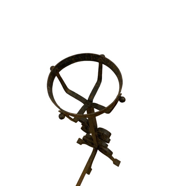 Large French Wrought Iron Fire Dogs, Set of 2 For Sale - Image 13 of 18