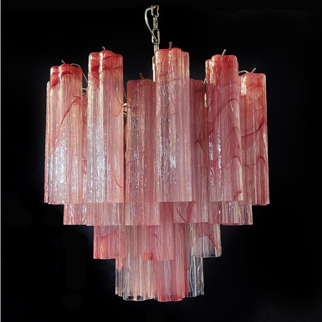 Pink Alabaster Murano Glass Tronchi Chandeliers, 1980s, Set of 3 For Sale - Image 14 of 16