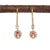 Art Deco 6x4mm Lever Back Padparadscha Sapphire Earrings W Natural Diamonds in 14k Gold-Set of 2 For Sale - Image 3 of 7