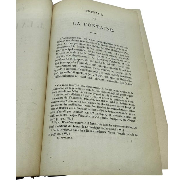 Brown Antique "Fables De La Fontaine" Published in Paris by Librairie De Firmin Didot Frères, Fils Et Cie 1859 For Sale - Image 8 of 12