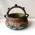 Vintage BFS Czechoslovakia Art Deco Hand Painted Pottery Bowl With Handle Leaf and Berry Design For Sale In New York - Image 6 of 12
