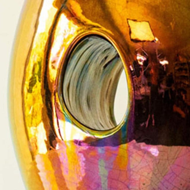 Warm Tones Floor Table Lamp with Silk Lampshades attributed to R. Houben, 1970 For Sale - Image 4 of 15