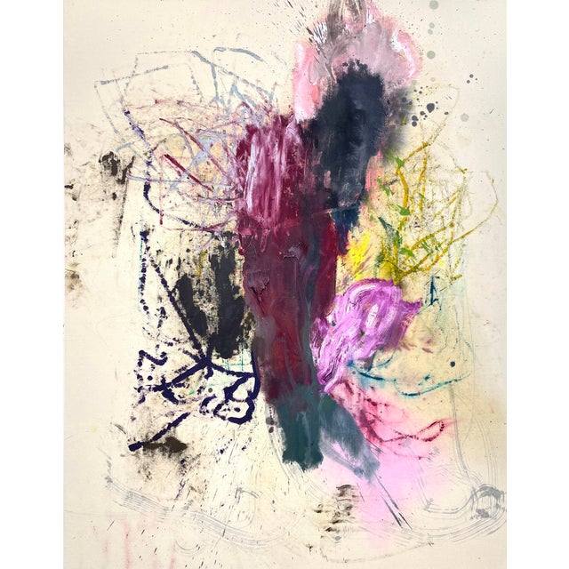 Contemporary Abstract Mixed Media on Canvas "Untitled 114_25" by Ludovic Dervillez For Sale - Image 4 of 4