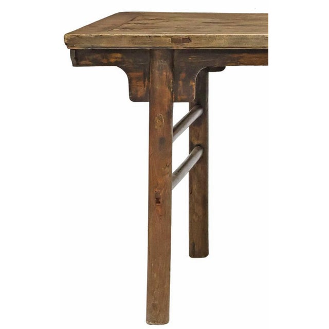 Large 19th Century Chinese Northern Elm Recessed Leg Dining Table For Sale - Image 11 of 12