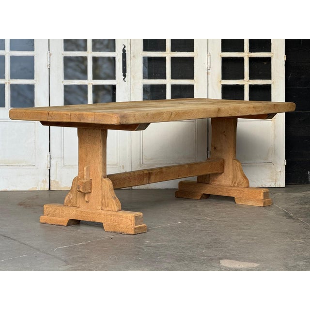 Vintage Farmhouse Dining Table in Bleached Oak, 1920 For Sale - Image 18 of 18