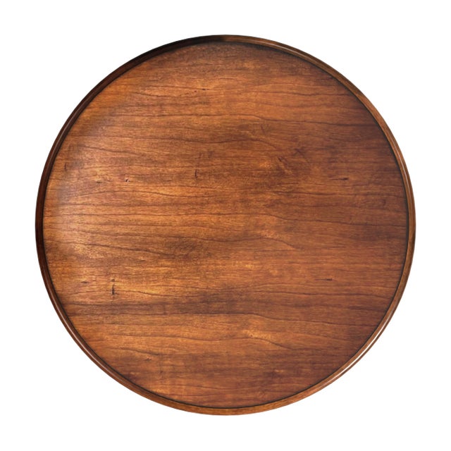 Brown Jules 1 Drawer Round End Table, Medium Brown For Sale - Image 8 of 9