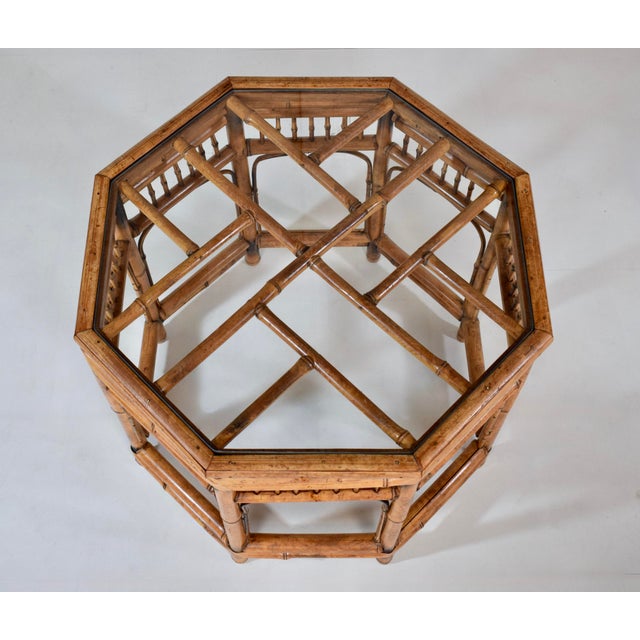 1970s Vintage Brighton Pavilion Style Bamboo Side Tables, 1970s For Sale - Image 5 of 8