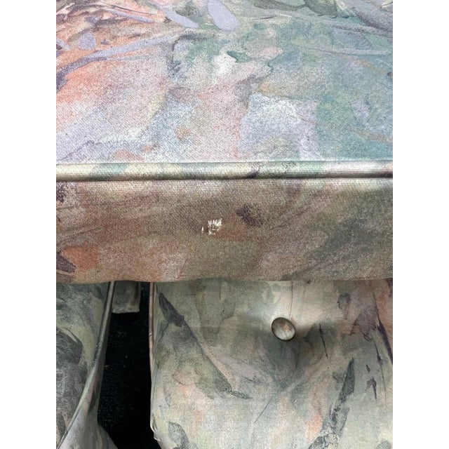 Mid-Century Modern Parsons Console Table With Upholstered Ottomans For Sale - Image 17 of 18